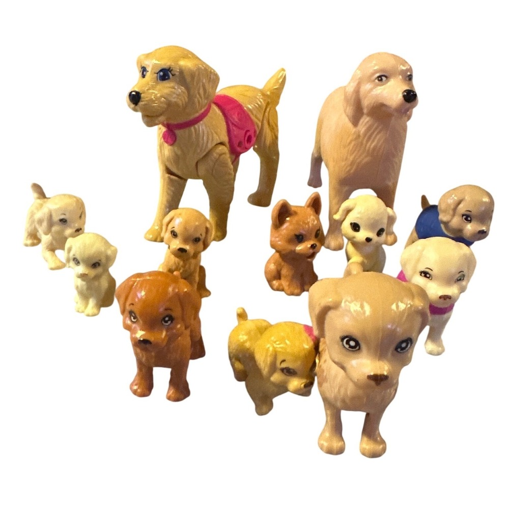 Barbie Dog Puppy Figure Lot Taffy Golden Retriever Lab Pets Toy Replacement 11pc